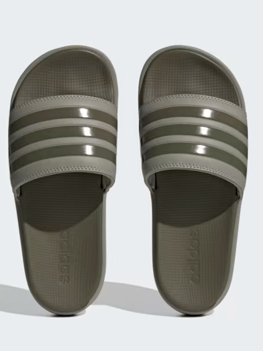 Adidas | Adilette Olive Green Slide Platform Sandals (7)